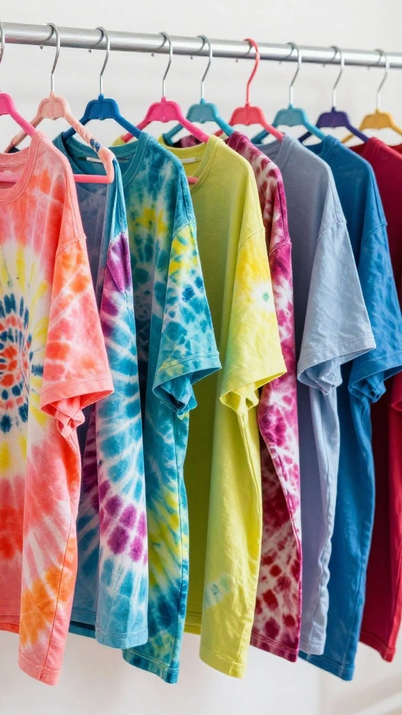 13 DIY Fabric Covered Clothes Hanger Ideas for a Soft Beautiful Wardrobe - 13. Artistic Tie-Dye Inspiration 1