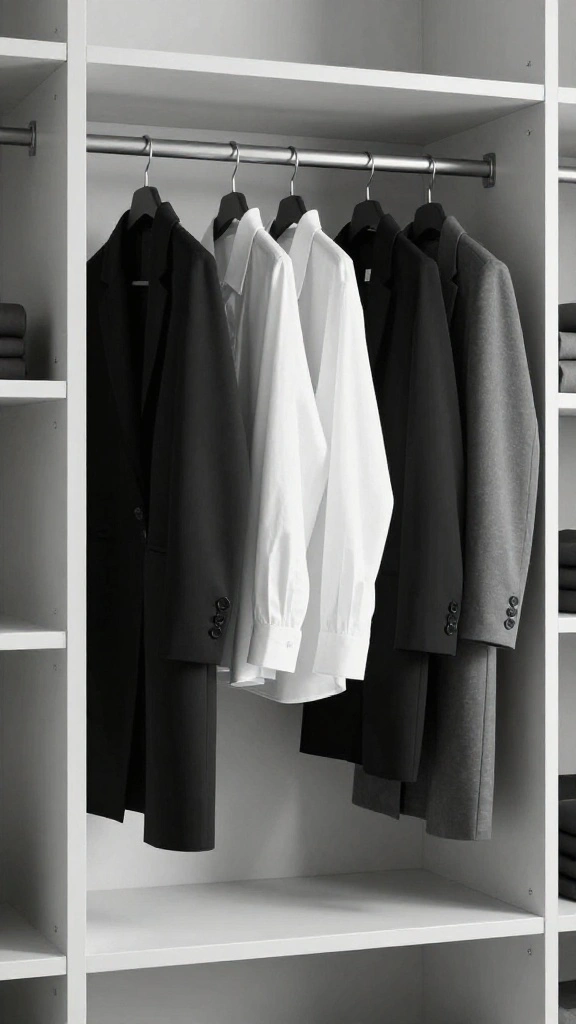 13 DIY Fabric Covered Clothes Hanger Ideas for a Soft Beautiful Wardrobe - 6. Monochrome Minimalist 1