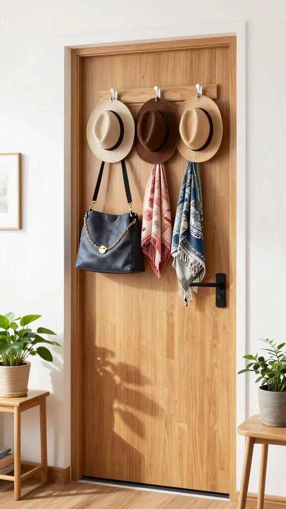13 Entryway Wall Clothes Hanger Ideas for a Welcoming Organized Space - 13. Stylish Over-the-Door Hooks 1