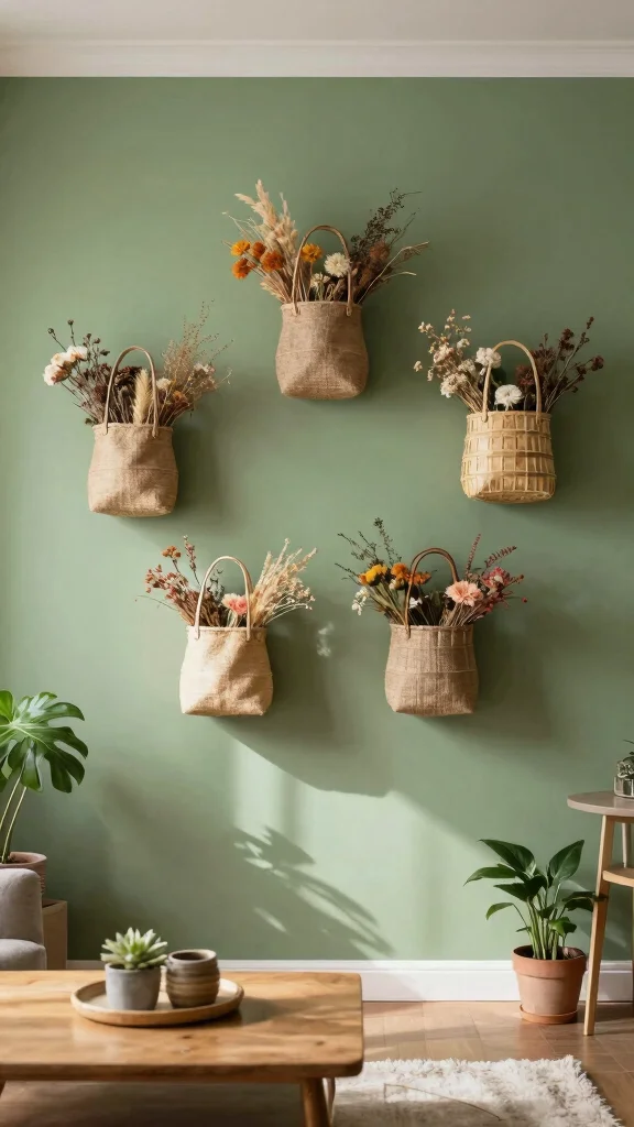 13 Four Basket Wall Display Ideas for a Full Textured Gallery Wall - 5. Nature-Inspired Display 1