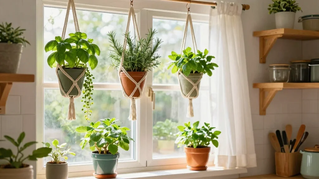 13 Kitchen Window Hanging Basket Ideas for Herbs and Plants