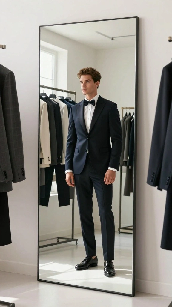 13 Men's Clothes on Hangers Aesthetic Ideas for a Clean Minimal Wardrobe - 10. Use of Mirrors 1