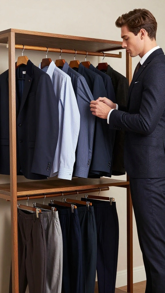 13 Men's Clothes on Hangers Aesthetic Ideas for a Clean Minimal Wardrobe - 5. Thoughtful Hanger Choices 1
