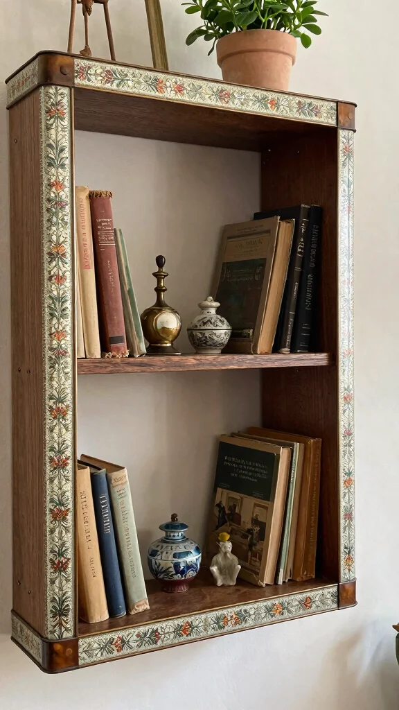 13 Shelf Edge Trim Ideas for a Finished Polished Professional Look - 10. Vintage Tin Edge Trim 1