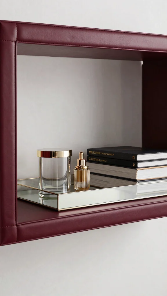 13 Shelf Edge Trim Ideas for a Finished Polished Professional Look - 6. Faux Leather Trim 1