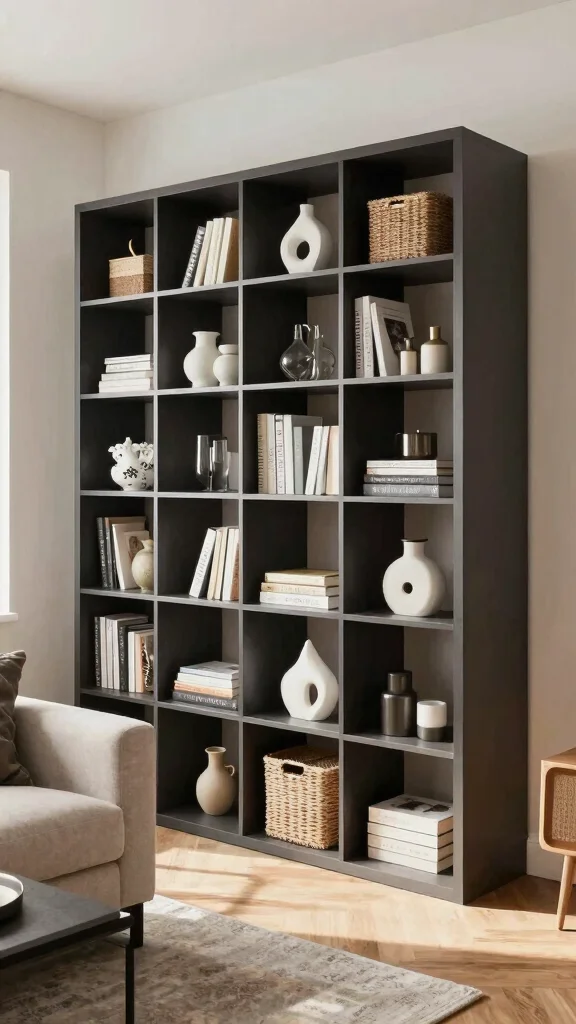 13 Shelf Ideas for the Living Room for Every Style and Wall - 10. Cube Shelving Units 1