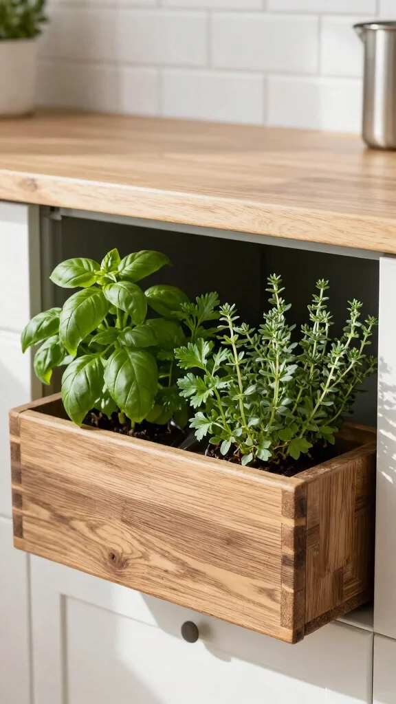 13 Under-Cabinet Kitchen Shelf Ideas for Extra Storage and Display - 3. Herb Planters for Freshness 1