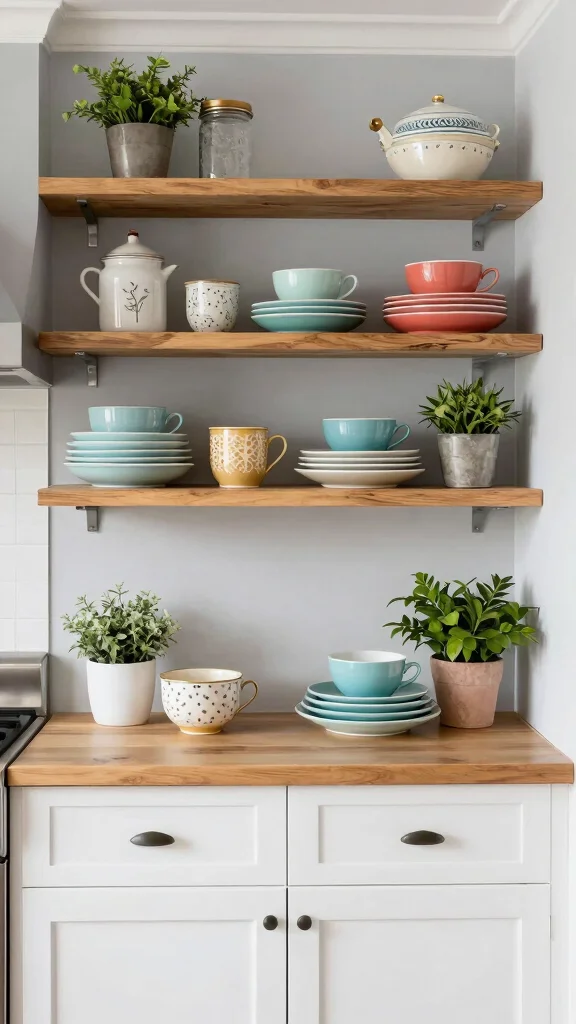 13 Under-Cabinet Kitchen Shelf Ideas for Extra Storage and Display - 4. Open Shelving for Display and Storage 1