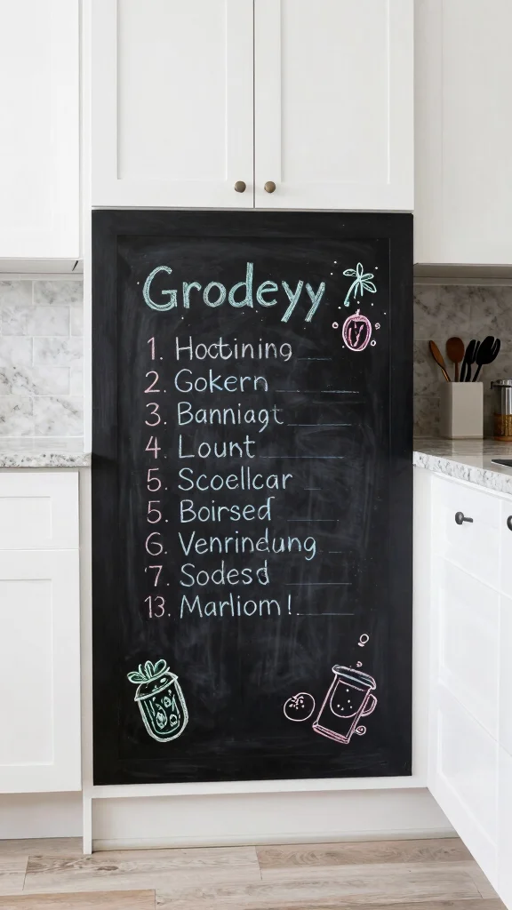 13 Under-Cabinet Kitchen Shelf Ideas for Extra Storage and Display - 9. Chalkboard Paint for Lists and Notes 1