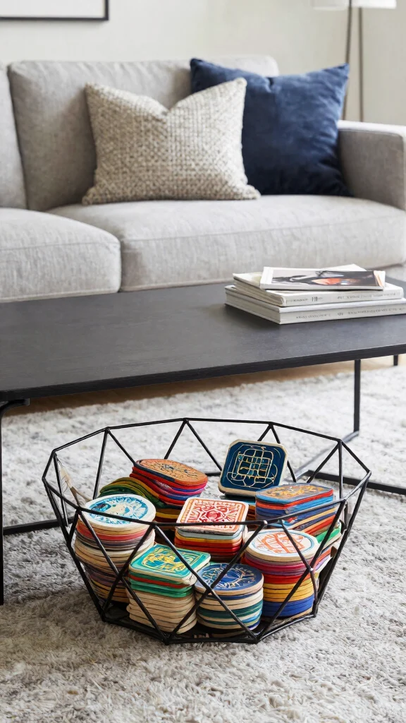 13 Under Coffee Table Basket Ideas for a Styled Functional Living Room - 8. Creative Container Ideas for Baskets 1