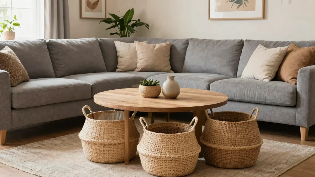 13 Under Coffee Table Basket Ideas for a Styled Functional Living Room
