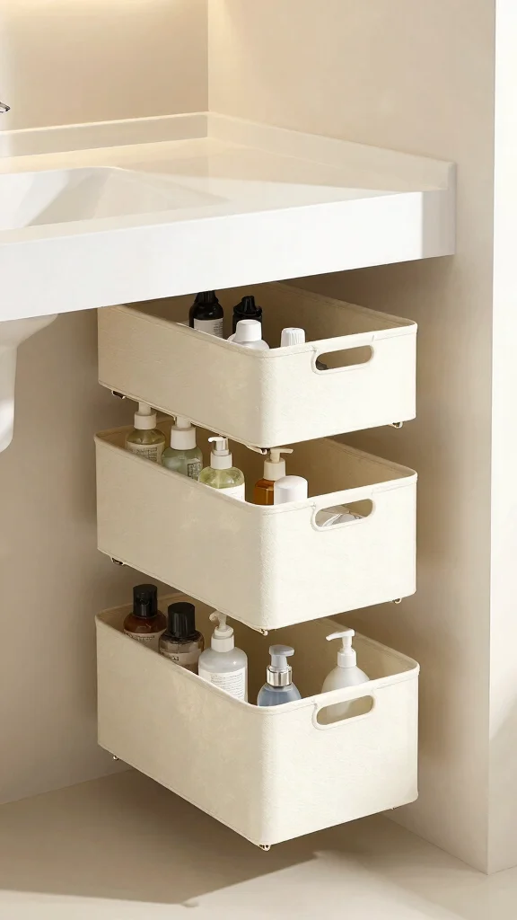 13 Under Floating Vanity Basket Ideas for a Minimal Organized Bathroom - 8. Multi-Functional Baskets for Versatile Use 1