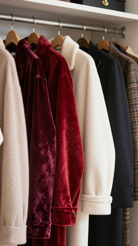 13 Velvet Hanger Ideas for a Neat Space Saving Elegant Closet - 11. Chic Seasonal Rotation with Velvet Hangers 1