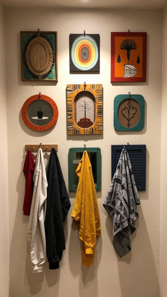 13 Wall Clothes Hanger Ideas for Bedroom Entryway and Hallway - 13. Artistic Wall Installations 1