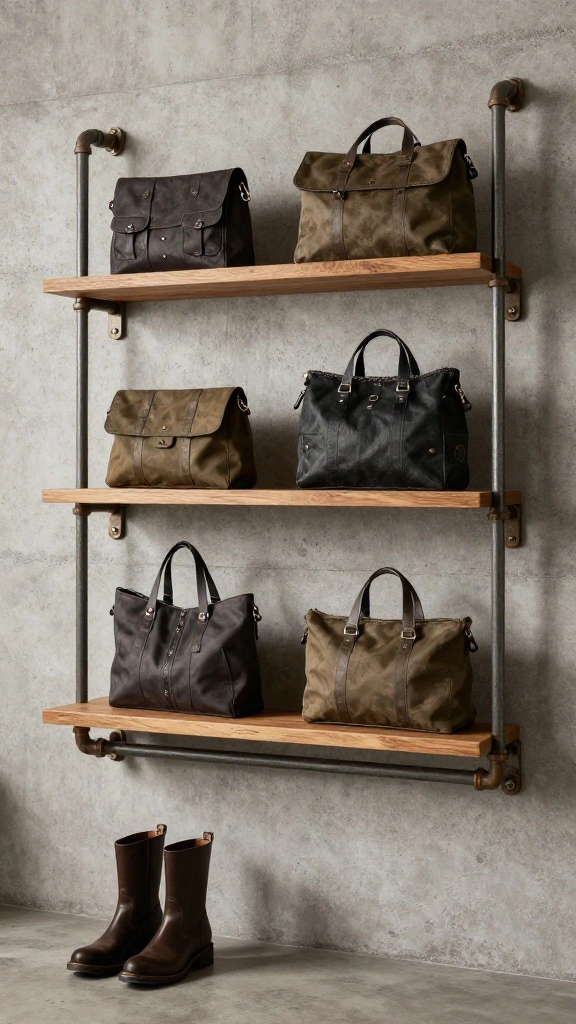 13 Wall Clothes Hanger Ideas for Bedroom Entryway and Hallway - 5. Industrial Pipe Racks 1