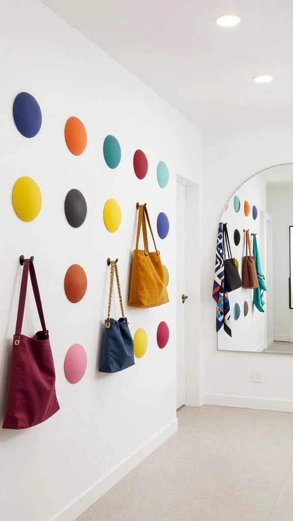 13 Wall Clothes Hanger Ideas for Bedroom Entryway and Hallway - 7. Circular Wall Hooks 1