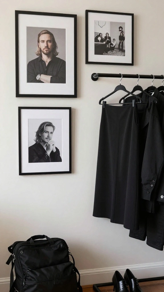 14 Black Clothes on Hangers Aesthetic Ideas for a Minimal Moody Wardrobe - 13. Personalized Touches 1