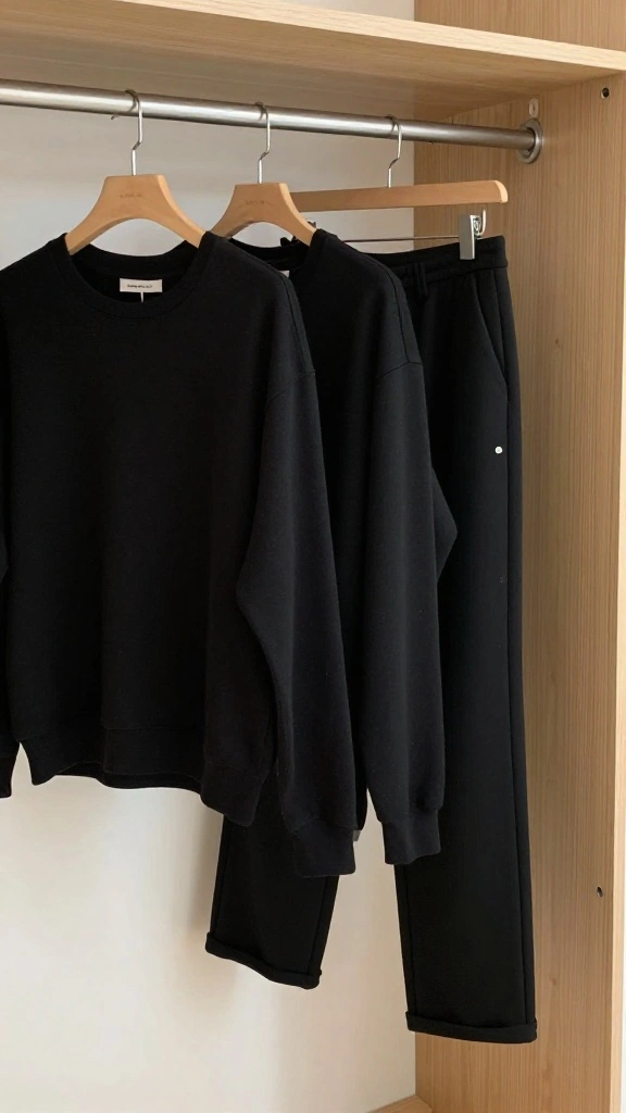 14 Black Clothes on Hangers Aesthetic Ideas for a Minimal Moody Wardrobe - 14. Weekend Ready 1