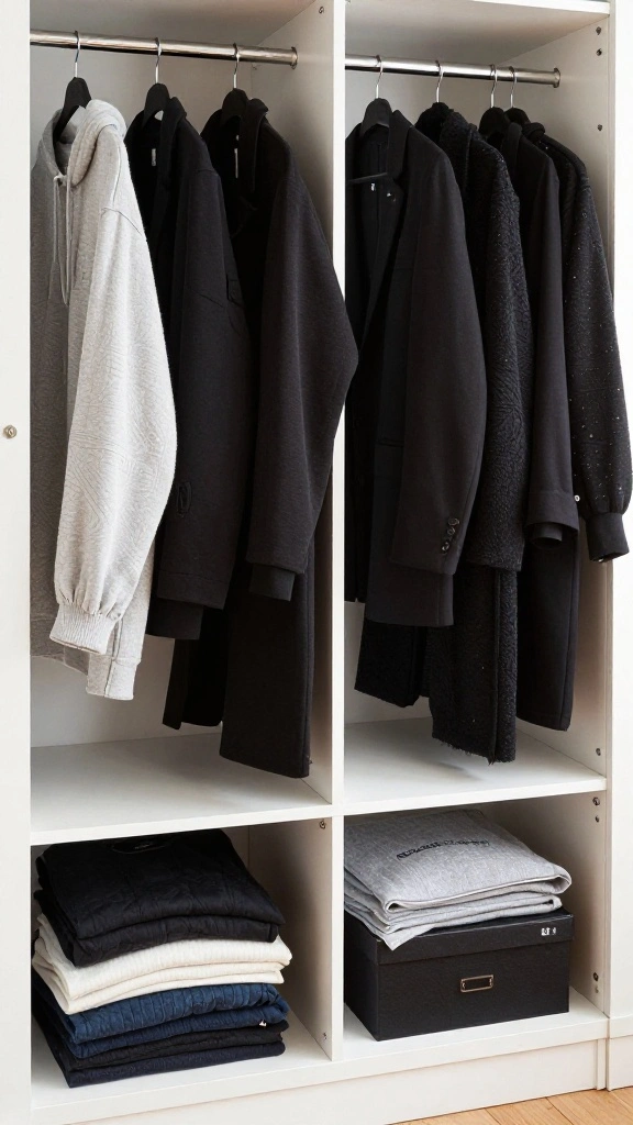 14 Black Clothes on Hangers Aesthetic Ideas for a Minimal Moody Wardrobe - 8. Seasonal Switch-Up 1