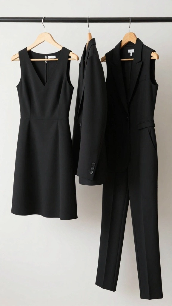 14 Black Clothes on Hangers Aesthetic Ideas for a Minimal Moody Wardrobe - 9. Create a Capsule Collection 1