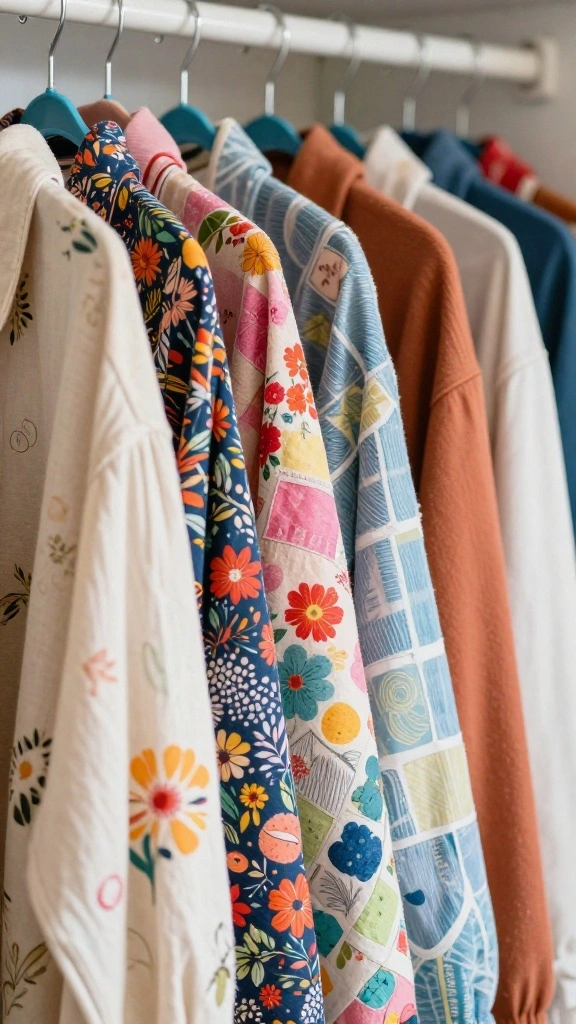 14 Clothes Hanger Storage Ideas for a Tidy Functional Wardrobe - 3. Recycled Fabric Hanger Covers 1