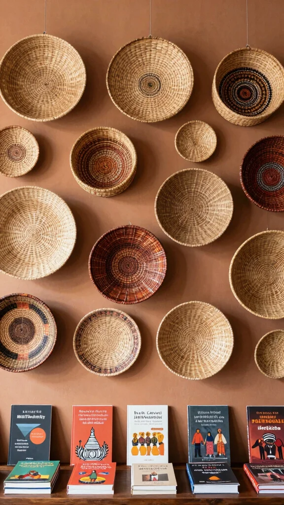 14 Five Basket Wall Display Ideas for a Lush Layered Boho Wall - 11. Cultural Inspirations 1