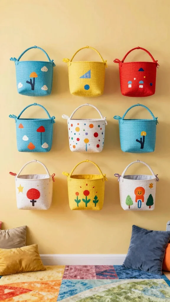 14 Five Basket Wall Display Ideas for a Lush Layered Boho Wall - 14. Family-Friendly Displays 1