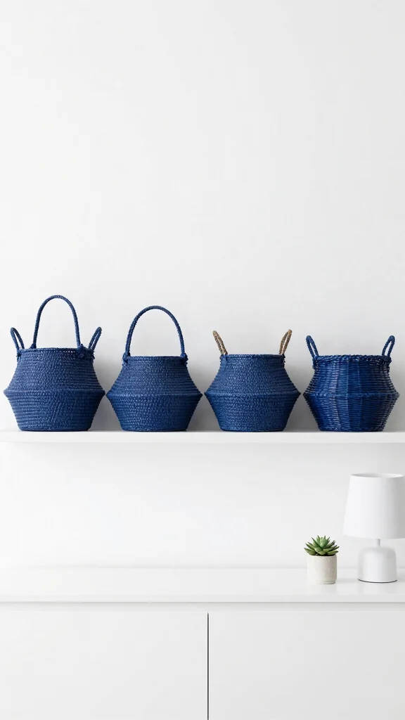 14 Four Basket Woven Wall Display Ideas for a Layered Textured Look - 3. Monochromatic Magic 1