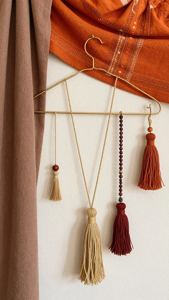 14 Gold Wall Clothes Hanger Ideas for an Elegant Boutique Inspired Display - 10. Boho Chic Gold Hanger Ideas 1