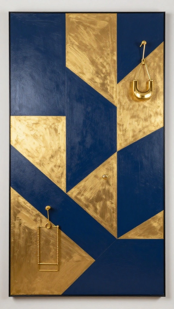 14 Gold Wall Clothes Hanger Ideas for an Elegant Boutique Inspired Display - 2. Artistic Wall Panels with Integrated Hangars 1