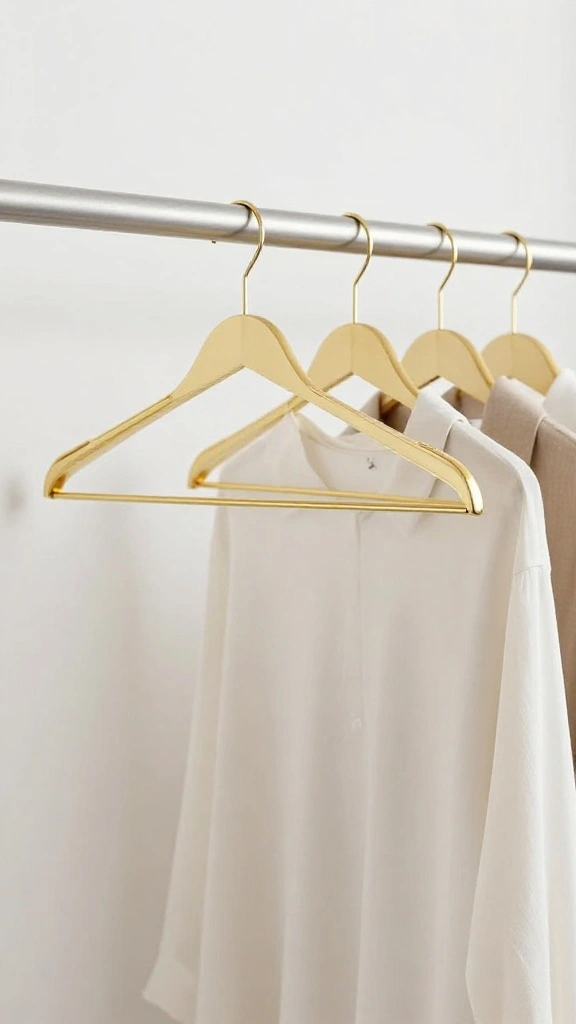 14 Gold Wall Clothes Hanger Ideas for an Elegant Boutique Inspired Display - 5. Minimalist Gold Hangers for a Sleek Look 1