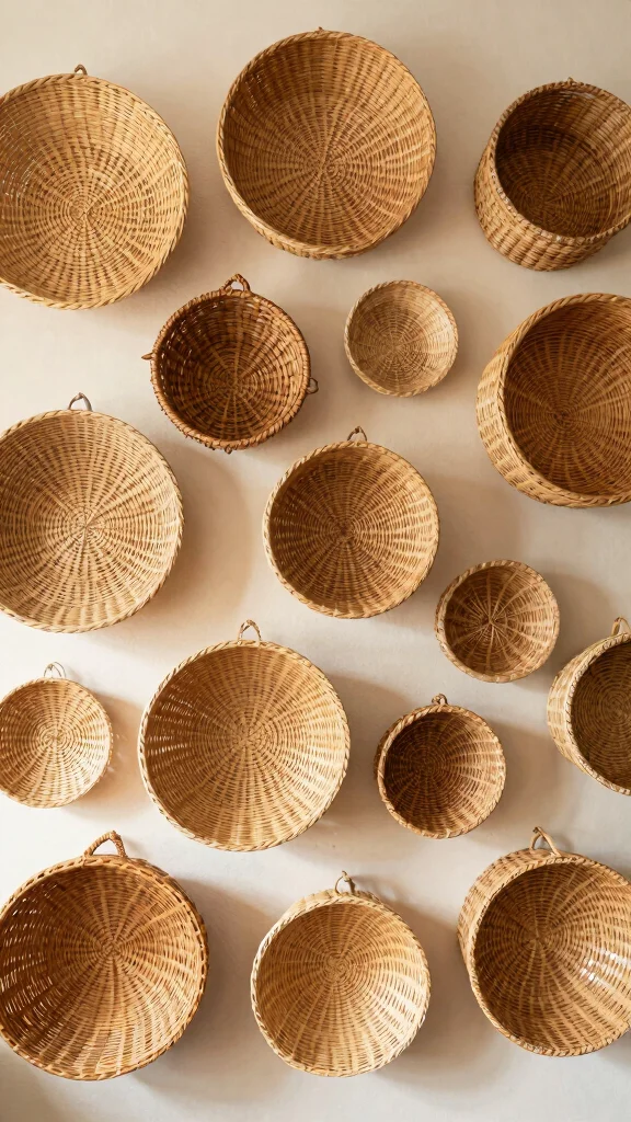 14 Hung Basket Wall Ideas for a Curated Textured Wall Display - 14. Personal Touch with Handmade Baskets 1