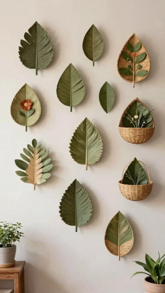 14 Hung Basket Wall Ideas for a Curated Textured Wall Display - 5. Organic Shapes with Nature-Inspired Baskets 1