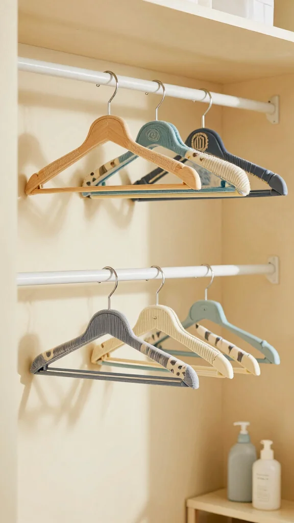 14 Laundry Room Clothes Hanger Ideas for Drying, Storing, and Organizing - 6. Decorative Clothes Hangers 1