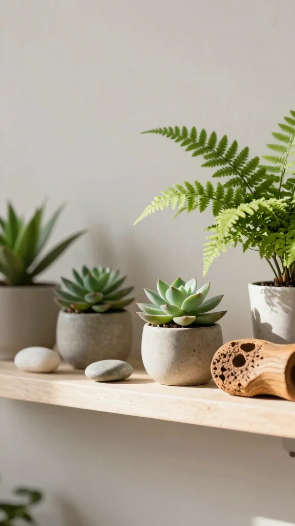 14 Living Room Shelf Styling Ideas for a Balanced Curated Display - 1. Embrace Natural Elements 1