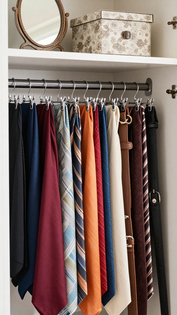 14 Non Slip Clothes Hanger Ideas for a Tidy Slip Free Wardrobe - 7. Specialty Hangers for Accessories 1