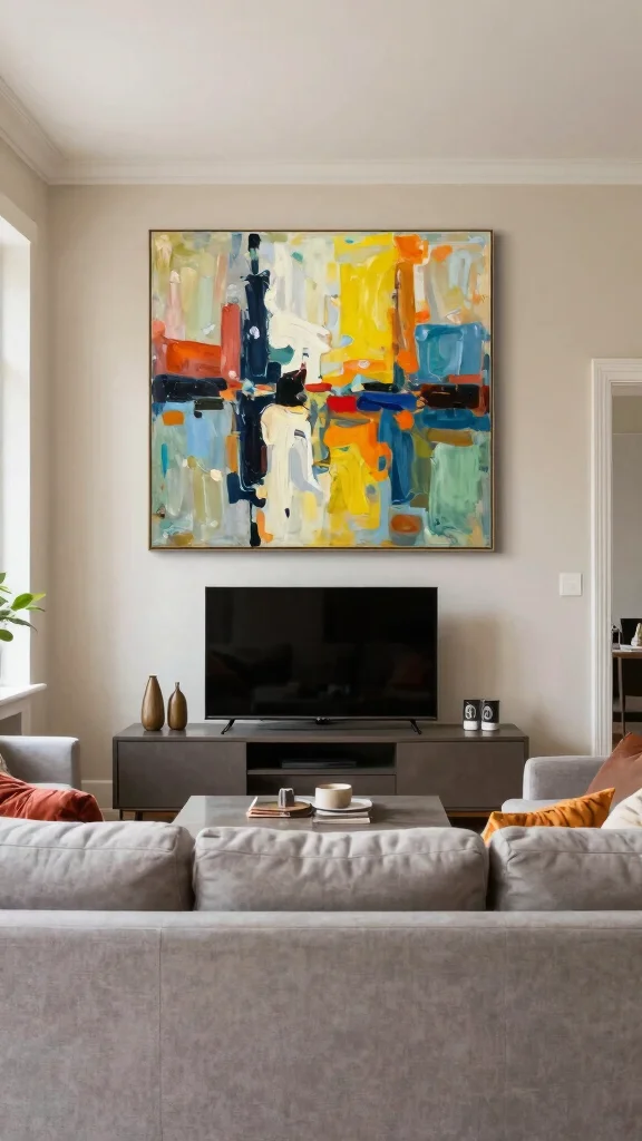 14 Over-TV Shelf Ideas for a Smart Styled Entertainment Wall - 7. A Statement Piece Above the TV 1