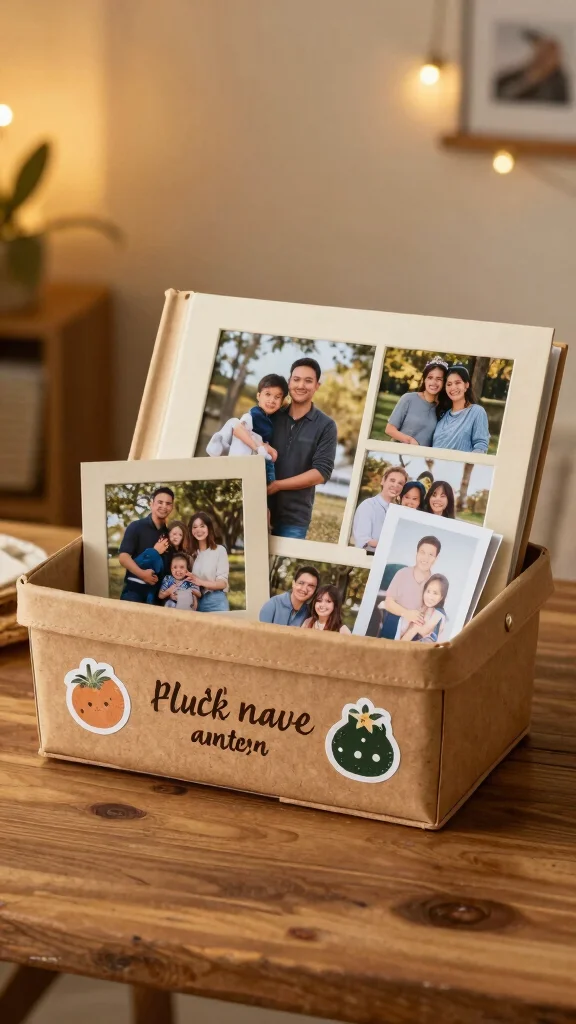 14 Thank You Gift Basket Ideas for a Heartfelt Thoughtful Gesture - 11. Personalized Family Photo Basket 1