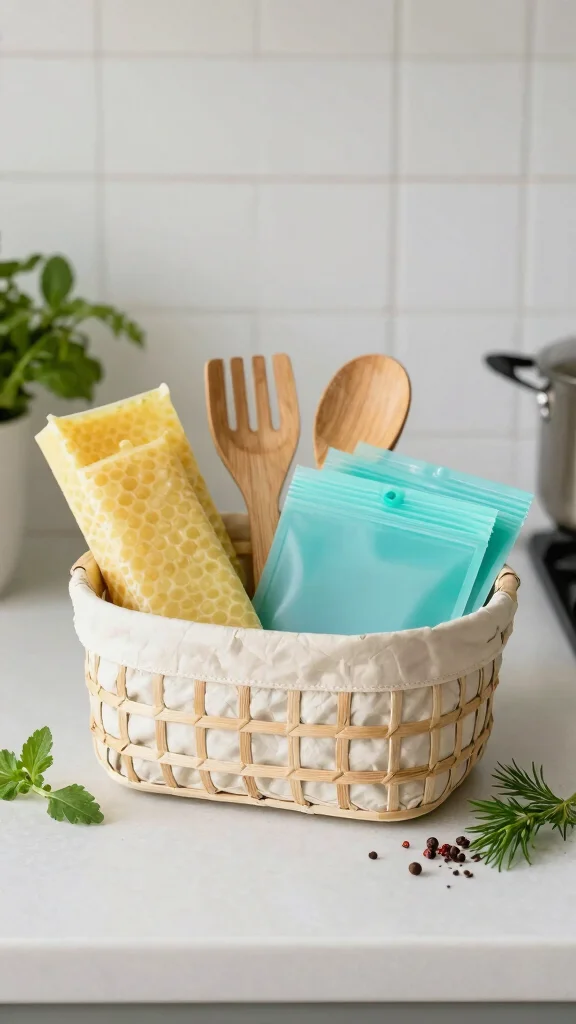 14 Thank You Gift Basket Ideas for a Heartfelt Thoughtful Gesture - 14. Reusable Eco-Friendly Kitchen Basket 1