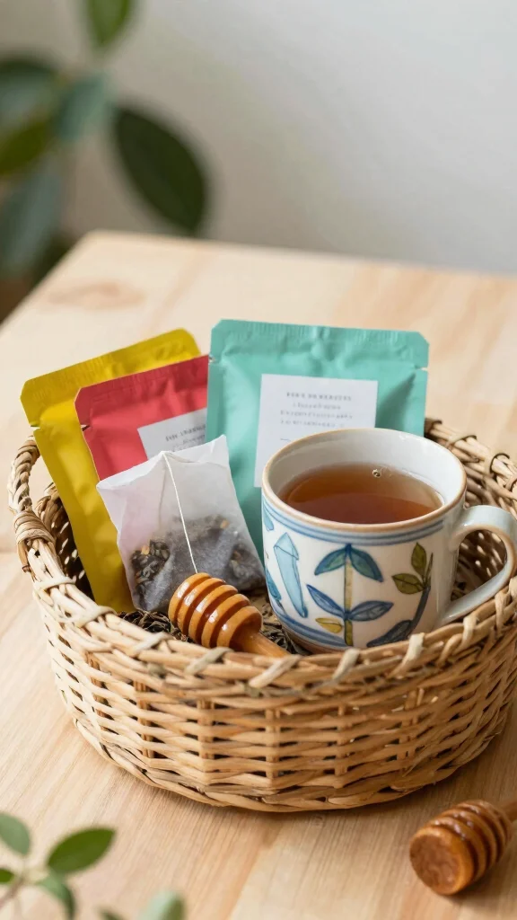 14 Thank You Gift Basket Ideas for a Heartfelt Thoughtful Gesture - 4. Eco-Friendly Tea Lover’s Basket 1
