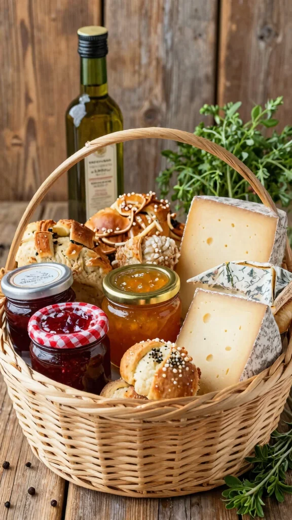 14 Thank You Gift Basket Ideas for a Heartfelt Thoughtful Gesture - 6. Local Artisan Foods Basket 1
