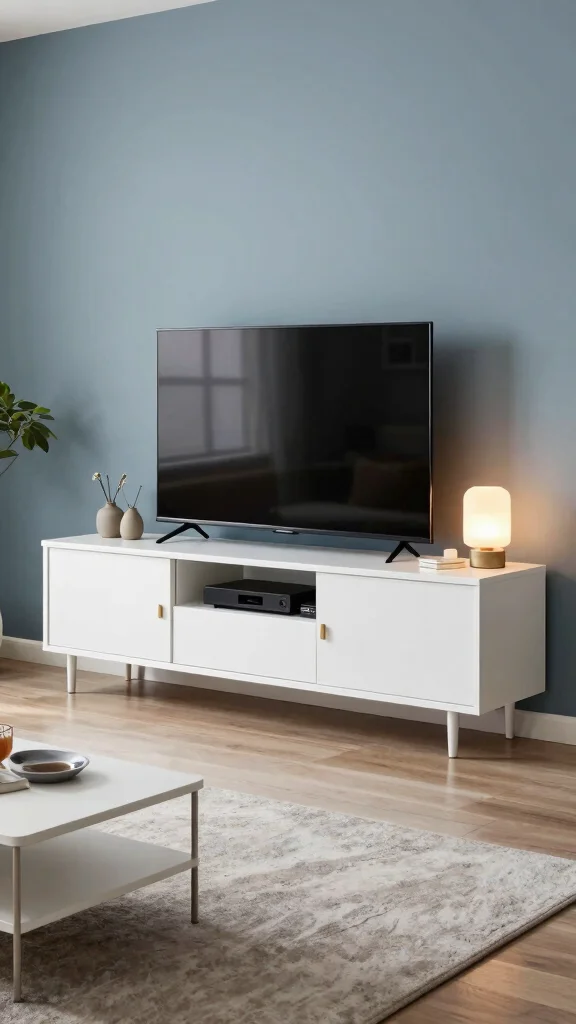 14 Under-TV Wall Shelf Ideas for a Sleek Organized Media Setup - 4. Compact Media Cabinets 1