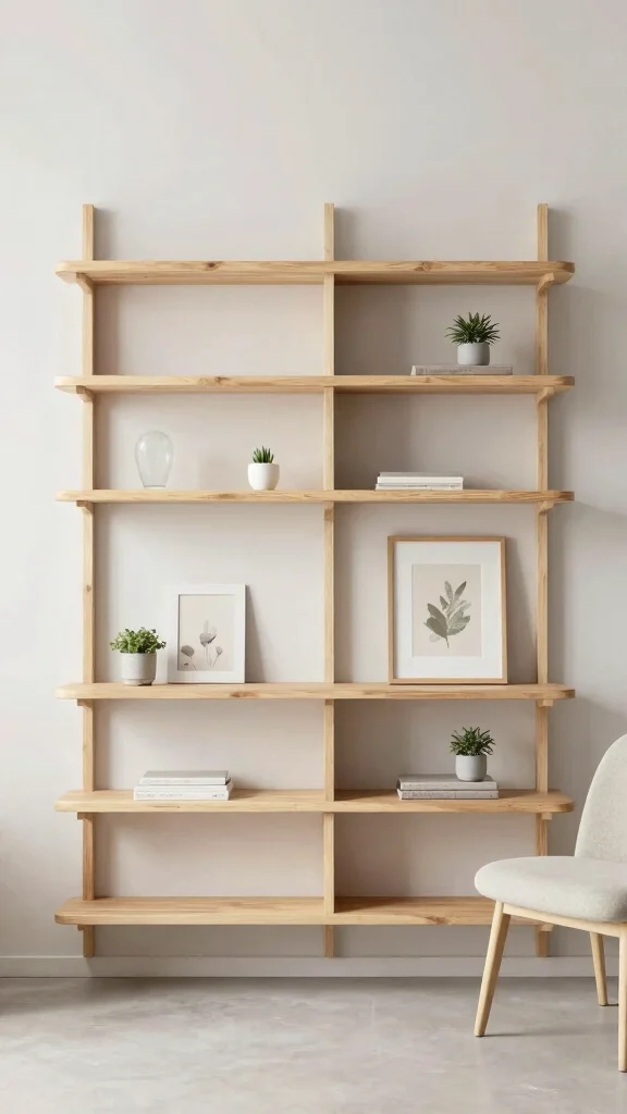 14 Wall Shelf Ideas for Living Room, Bedroom and Hallway: Sustainable and Eco-Friendly - 10. Minimalist Modular Shelving 1