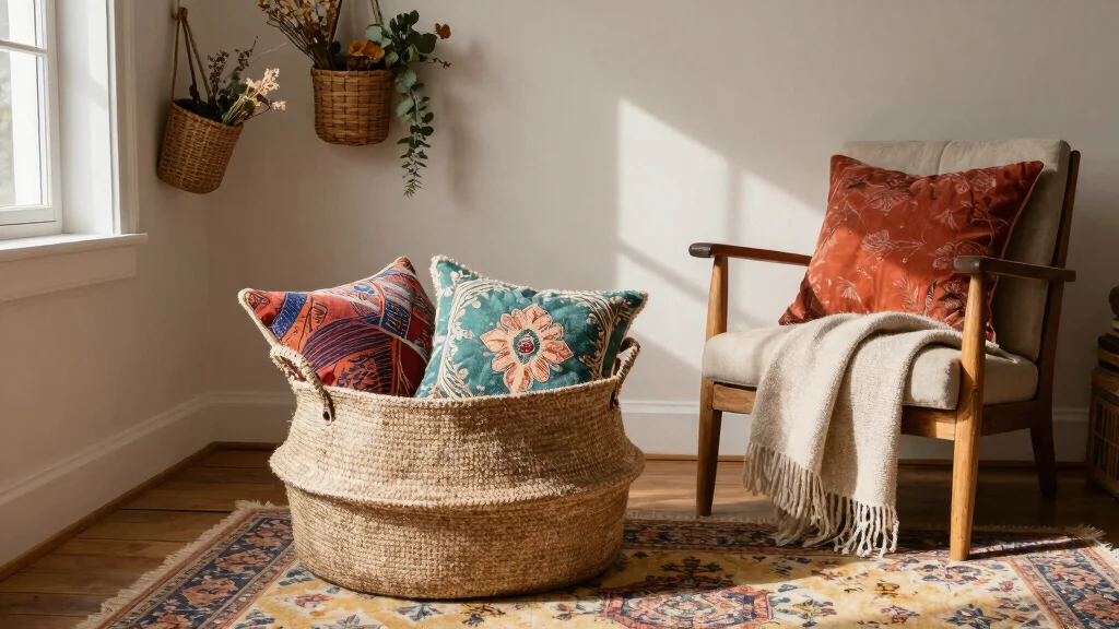 15 Basket With Pillows and Throws Ideas for a Cozy Styled Display