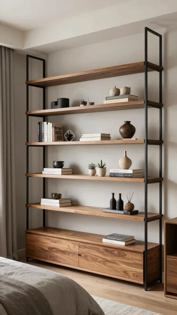 15 Bedroom Shelf Ideas for Storage Decor and Every Wall - 15. Customized Shelving for Personal Style 1