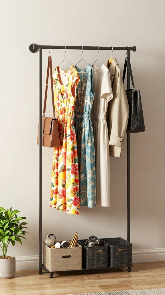 15 Clothes Hanger Ideas for Small Spaces That Maximize Every Inch - 1. Vertical Hanger Racks 1