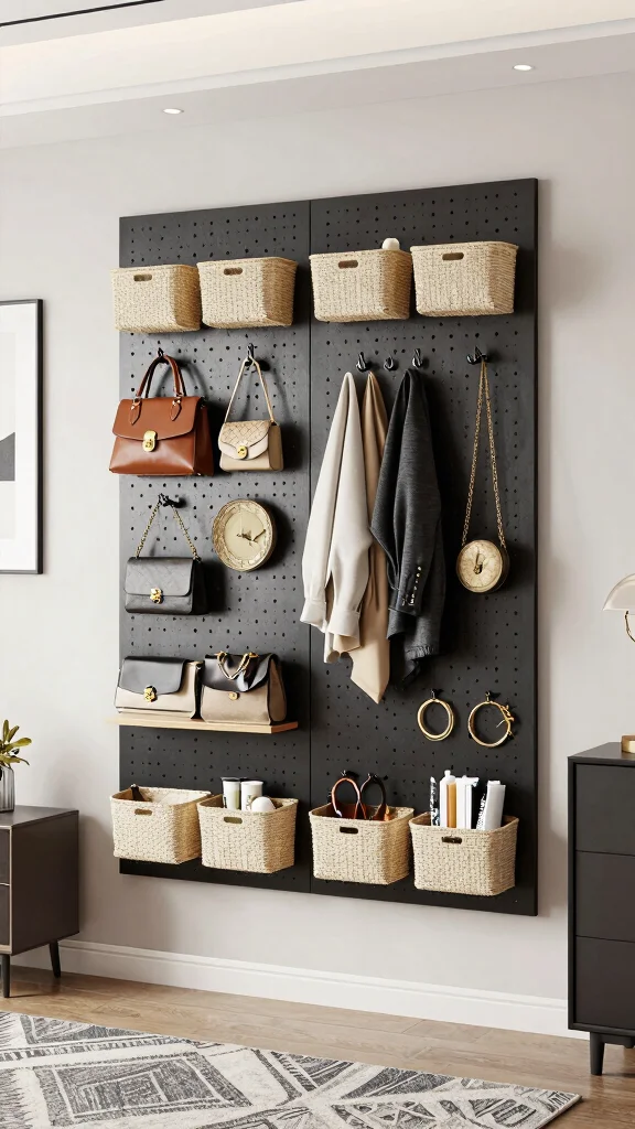 15 Clothes Hanger Ideas for Small Spaces That Maximize Every Inch - 10. Pegboards 1