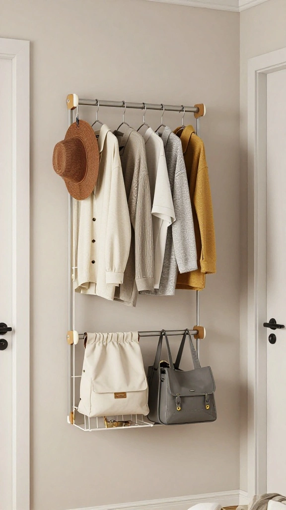 15 Clothes Hanger Ideas for the Bedroom for Every Style and Layout - 10. Space-saving Hanging Racks 1
