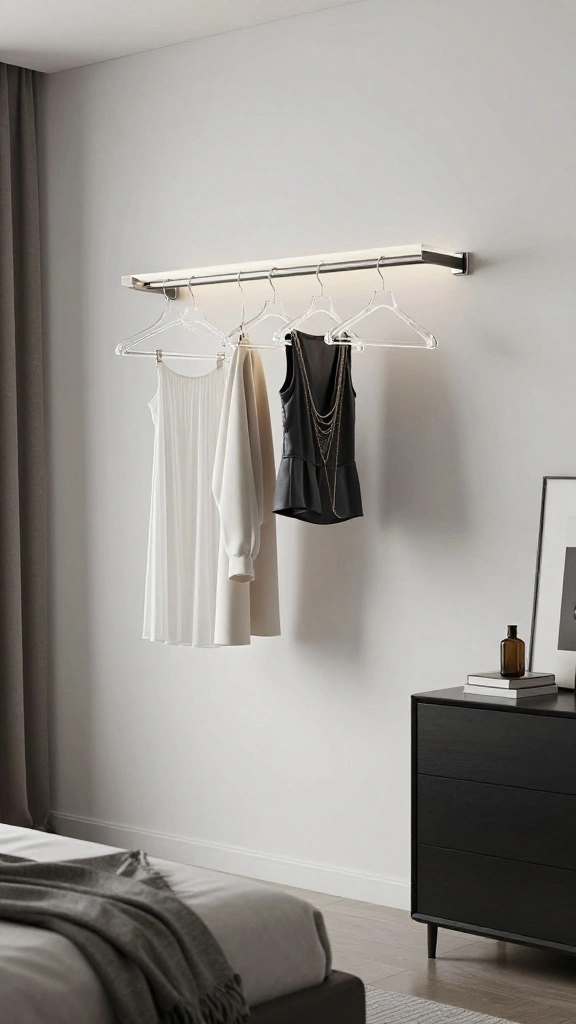 15 Clothes Hanger Ideas for the Bedroom for Every Style and Layout - 13. Decorative Acrylic Hangers 1