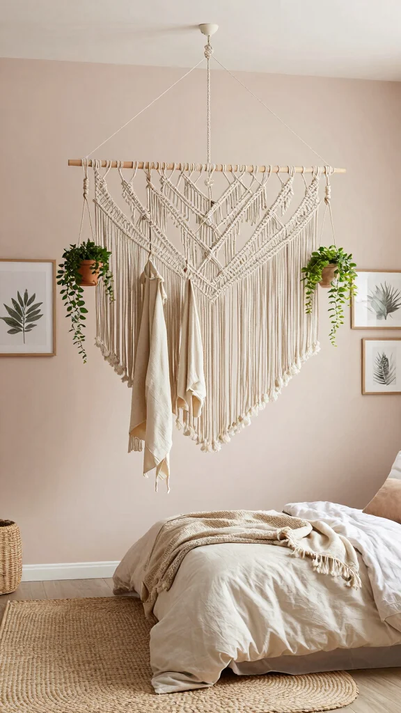 15 Clothes Hanger Ideas for the Bedroom for Every Style and Layout - 3. DIY Macrame Hangers 1